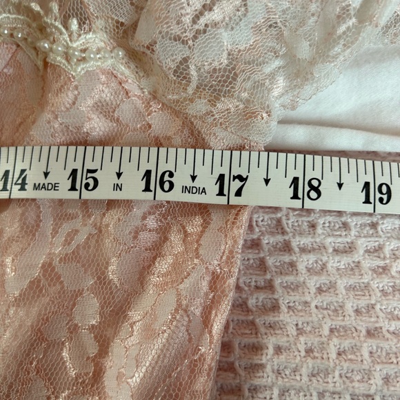 VTG Gunne Sax pink white lace puff sleeve high neck ballet Victorian dress SZ 11 - Picture 13 of 16